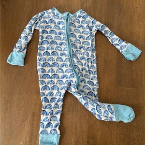 Blue Rainbow Little Sleepies Zippie 3-6M